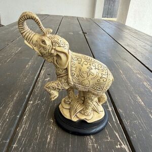 VTG Intricately Carved Elephant Figurine